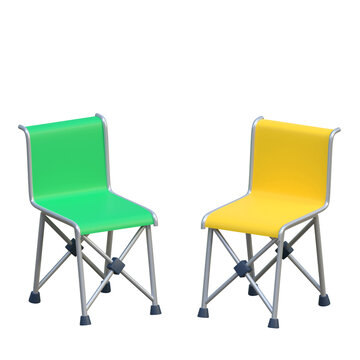 camping folding chair icon outdoor camping equipment 3d illustration