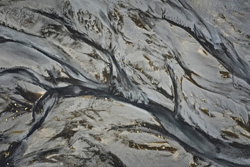 texture of rivers from aerial view
