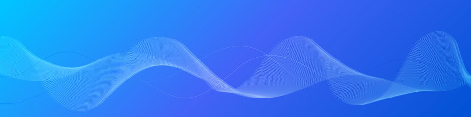 Blue gradient background, wavy line, abstract vector