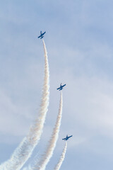 Breitling jets formation at Aerolac with smoke trail