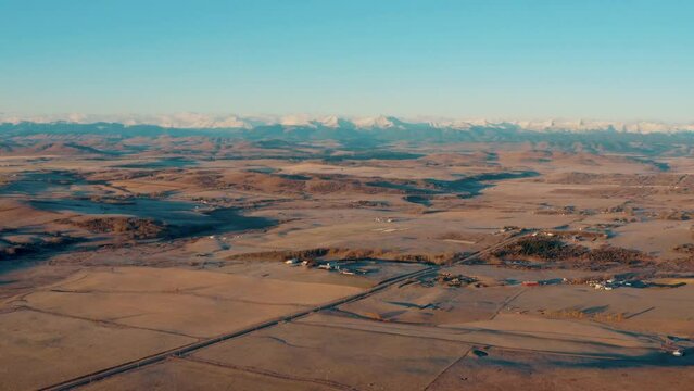 Farmland Near The Foothills Of Alberta