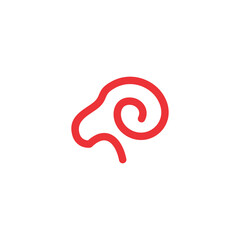 minimal geometric head goat logo design
