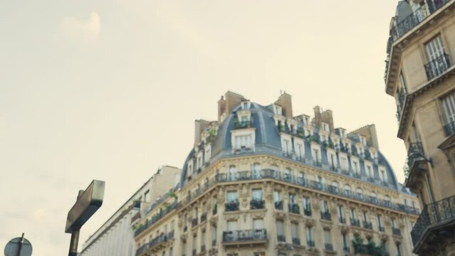 Attractive girl looking at architectural beautiful building
