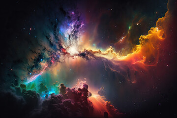 Fototapeta na wymiar Space spiral galaxy background illustration. Generated by AI