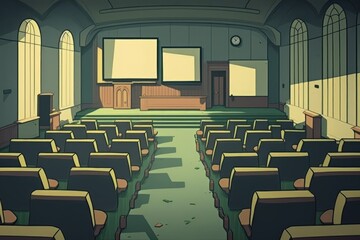 Empty lecture hall at university or college. Generative AI