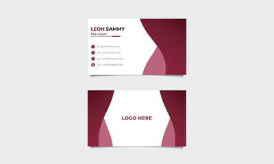 Stylish simple name card.Clean business card template.