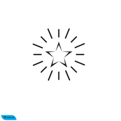Icon vector graphic of star line 