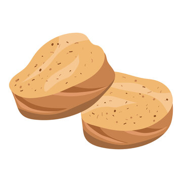 slices of white bread vector isolated on a white background