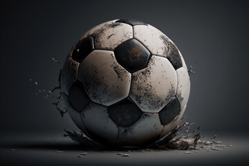 Fototapeta premium soccer ball in the form of a football created with Generative AI technology