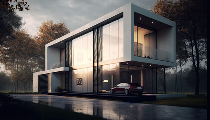 Fototapeta premium view of building created with Generative AI technology