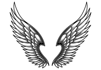 vector angel wings tribal tattoo