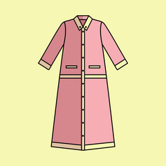 Illustration of a Muslim woman's dress in pastel colors