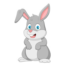 Cartoon vector illustration of a cute bunny