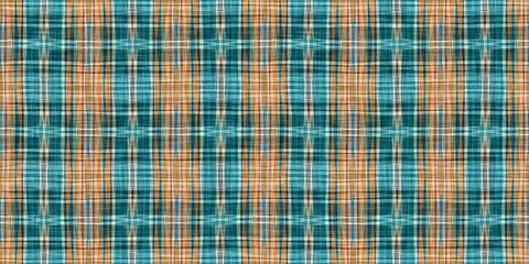  Teal rustic coastal beach house border check fabric tile. Seamless sailor flannel edging trim textile. Gingham blur rustic banner ribbon endless tape.