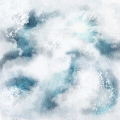 Abstract watercolor landscape. Hand drawn background