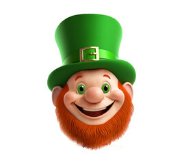 Leprechaun head, St. Patrick's day, isolated, PNG with transparency. Generative AI- 569501978
