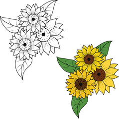 Sunflower Clipart | Sunflower SVG | Sunflower SVG Cut File | Sunflower Vector Cutting files | Flower SVG Cut File | Floral SVG | Cut File | EPS | PNG | SVG