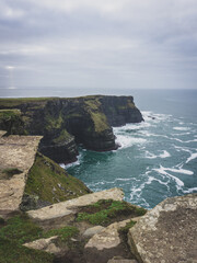 The beautiful and magnificent Cliffs of Moher at sunset