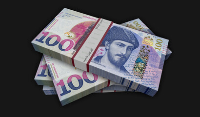 Georgia Lari money banknotes pack 3d illustration