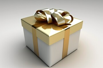 3d Gift Box Isolated on White Background, Generative Ai