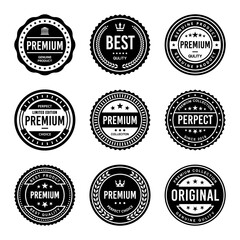 Classic Vintage Retro Premium Vector Badge, Emblem, Logo, Label, Sticker, Stamp, Symbol, Seal, Banner Frame Collection Set