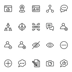 Outline icons for Social Networks