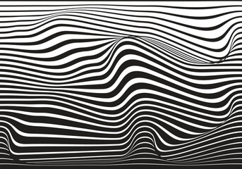 Wavy line monochrome black and white wavy lines