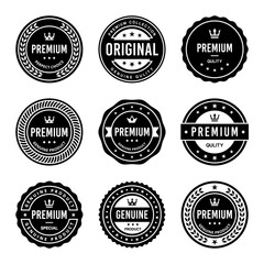 Classic Vintage Retro Premium Vector Badge, Emblem, Logo, Label, Sticker, Stamp, Symbol, Seal, Banner Frame Collection Set