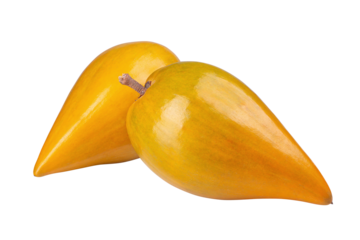 Egg fruit, Canistel, Yellow Sapote isolated on a transparent background.