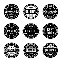 Classic Vintage Retro Premium Vector Badge, Emblem, Logo, Label, Sticker, Stamp, Symbol, Seal, Banner Frame Collection Set