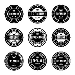 Classic Vintage Retro Premium Vector Badge, Emblem, Logo, Label, Sticker, Stamp, Symbol, Seal, Banner Frame Collection Set