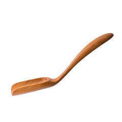 Empty wooden scoop isolated on a transparent background.