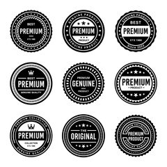 Classic Vintage Retro Premium Vector Badge, Emblem, Logo, Label, Sticker, Stamp, Symbol, Seal, Banner Frame Collection Set