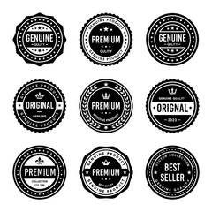 Classic Vintage Retro Premium Vector Badge, Emblem, Logo, Label, Sticker, Stamp, Symbol, Seal, Banner Frame Collection Set
