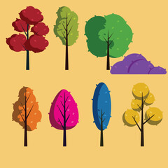set illustration of tree for banner, illustration, vector, flyer, presentation, comercial use, etc
