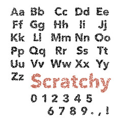 Scratchy font Alphabet