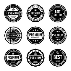 Classic Vintage Retro Premium Vector Badge, Emblem, Logo, Label, Sticker, Stamp, Symbol, Seal, Banner Frame Collection Set