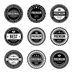 Classic Vintage Retro Premium Vector Badge, Emblem, Logo, Label, Sticker, Stamp, Symbol, Seal, Banner Frame Collection Set