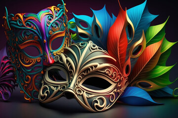 Carnival. Venetian carnival mask. AI Generative