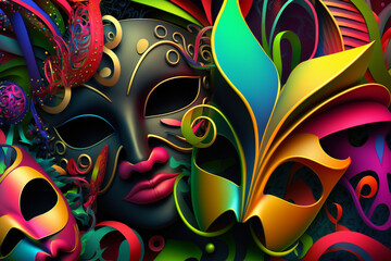 Carnival. Venetian carnival mask. AI Generative