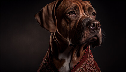 Obraz premium Dog closeup on background, Generative ai