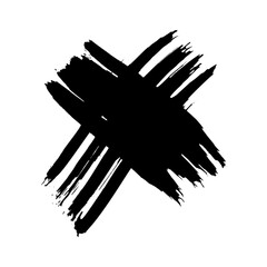 Black brush cross symbol