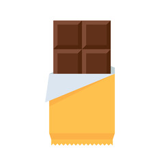 Obraz premium Chocolate bar in open package vector