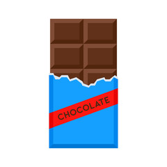 Chocolate bar in open package vector