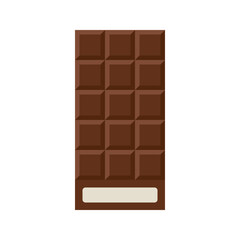 Chocolate bar with filling on white background