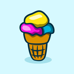 simple cartoon ice cream cone illustration