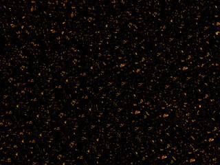 Dark vector natural grunge background with concrete wall texture and gold large and small grains. UHD 4K wallpapers. For screen, desktop, website design, overlay, stencil, banner, stylization