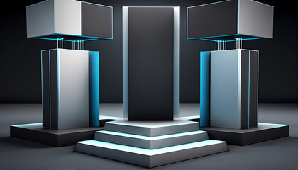 3D Empty Podium Product Display with Clean and Professional Look. Generative AI