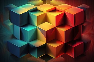 Abstract Texture Cubic Geometric Colorful background, Generative Ai