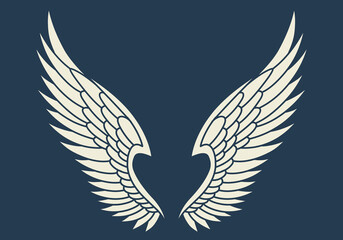 Fototapeta premium Vector logo icon white angel wings